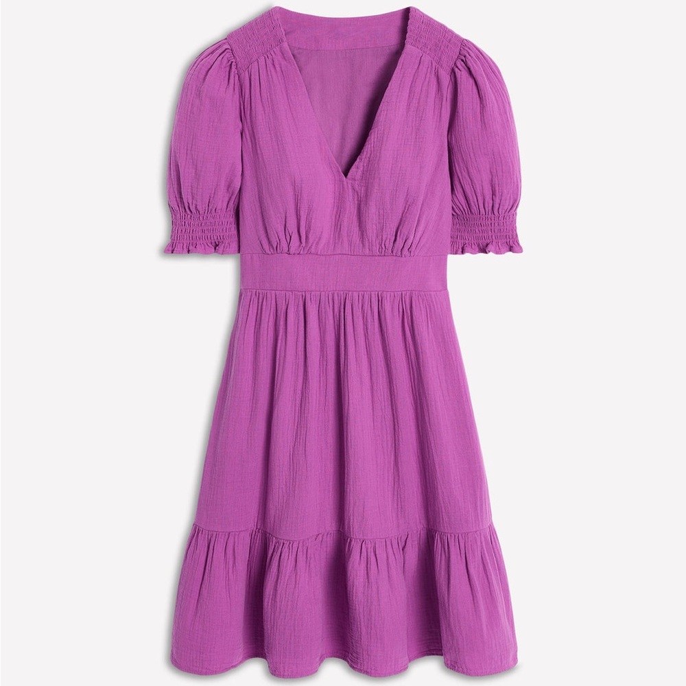 Boden Vibrant Purple Mini Dress Anna Double Cloth
